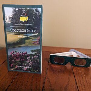 Masters Tourney Eclipse Glasses BENT + Spectator Guide ISO CE12312-2 Certified
